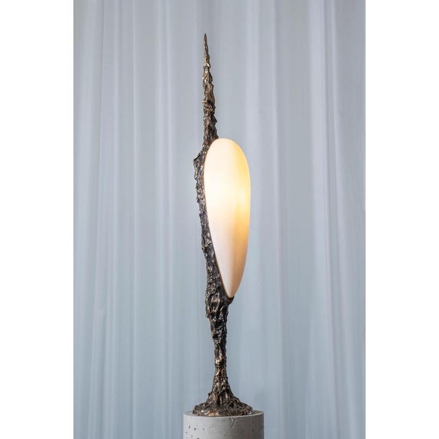 Lv-426 Table Lamp in Patinated Cast Bronze by William Guillon For Sale - Image 6 of 7