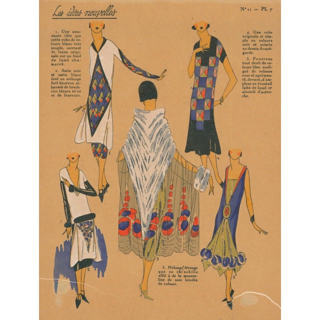 Les Idées Nouvelles Art Deco Pochoir – Fashions & Fur-1920's For Sale