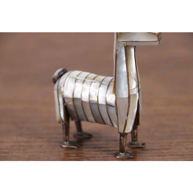1950s Llama Figurine Sterling Silver and Mother of Pearl For Sale - Image 10 of 12