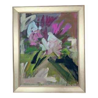 Angela Reed Breese - Abstract Floral on Canvas Oil Painting For Sale