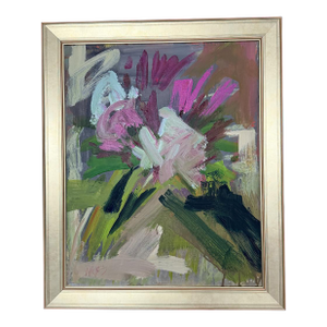 Angela Reed Breese - Abstract Floral on Canvas Oil Painting