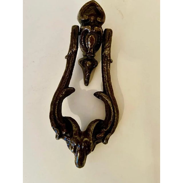 Victorian Bronze Victorian Door Knocker with Ram Detailing For Sale - Image 3 of 6