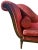 Antique Chaise Longue With Garment-Colored Fabric Upholstery For Sale - Image 4 of 10