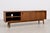 Modern Walnut Credenza / Media Console | Minimalist Sliding Door Sideboard For Sale - Image 4 of 10