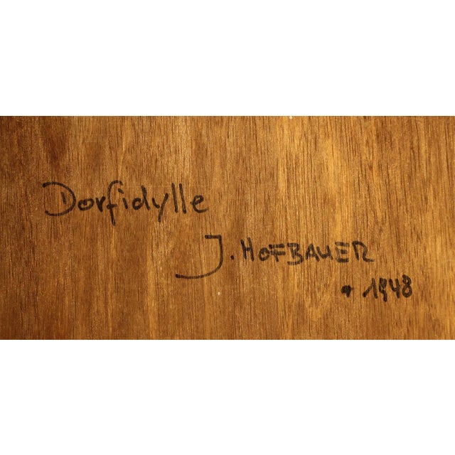 Josef Hofbauer II, Village Idyll, 20th Century, Oil on Wood, Framed For Sale - Image 7 of 8