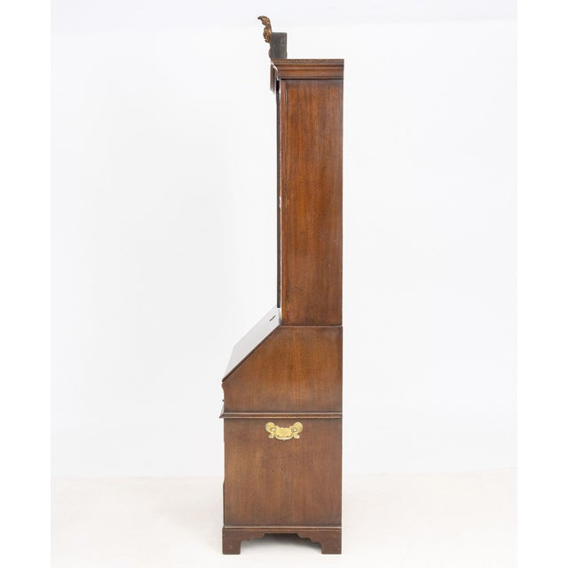Brown George II Style Parcel Gilt Walnut Bureau Bookcase, 19th Century For Sale - Image 8 of 11