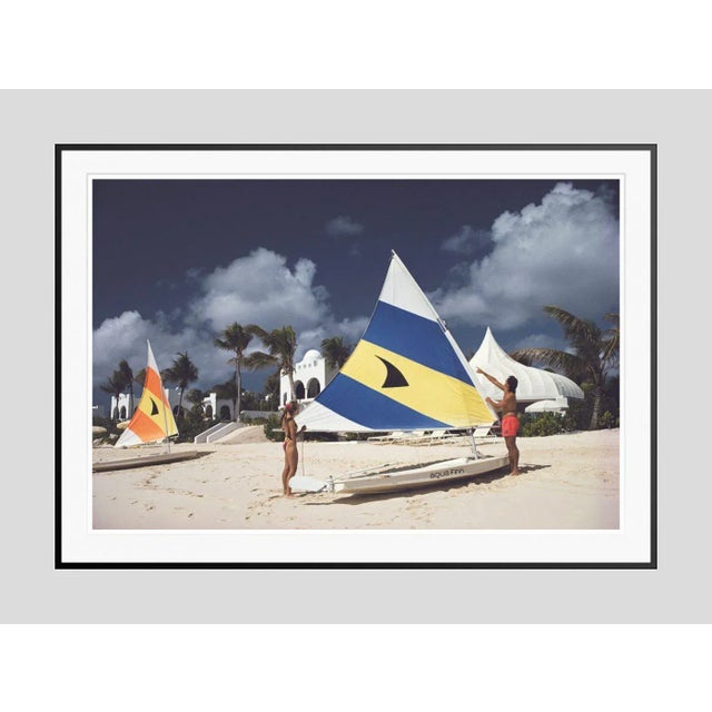 Modern Sailing in Anguilla 1992 by Slim Aarons Framed C-Print For Sale - Image 3 of 3