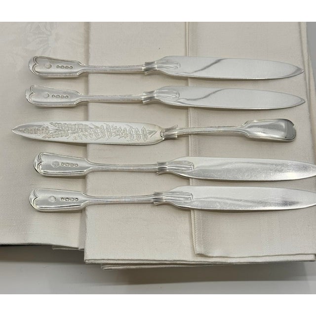 Antique John Kilpatrick Victorian English Sterling Silver Fish Service for Ten - 20 pcs For Sale - Image 10 of 14