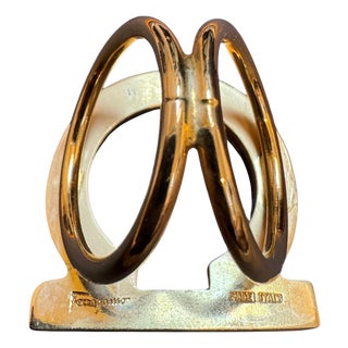 Salvatore Ferragamo Ganchini scarf ring gold Tone, Large Size For Sale