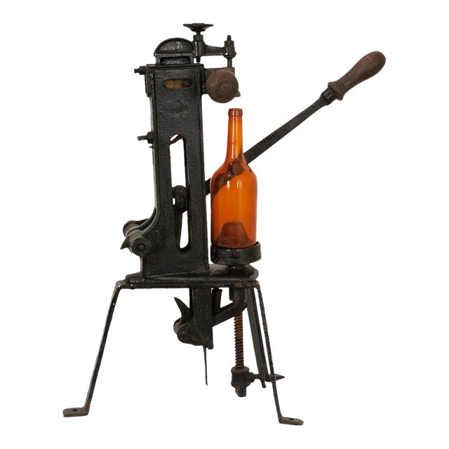 French 19th Century Iron Pharmaceutical Bottle Corker For Sale