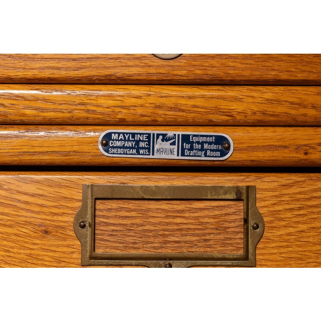Vintage Oak Four-Stack Flat File by Mayline For Sale - Image 11 of 13
