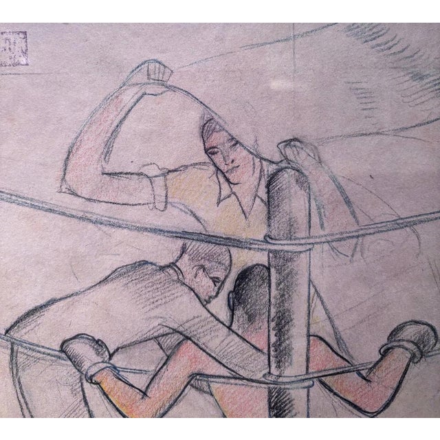 Ernesto Micaelles, Boxing, 1928, Pencil on Paper For Sale - Image 4 of 8