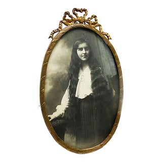 Art Nouveau Brass and Glass Frame, Austro-Hungarian Empire, 1890s For Sale