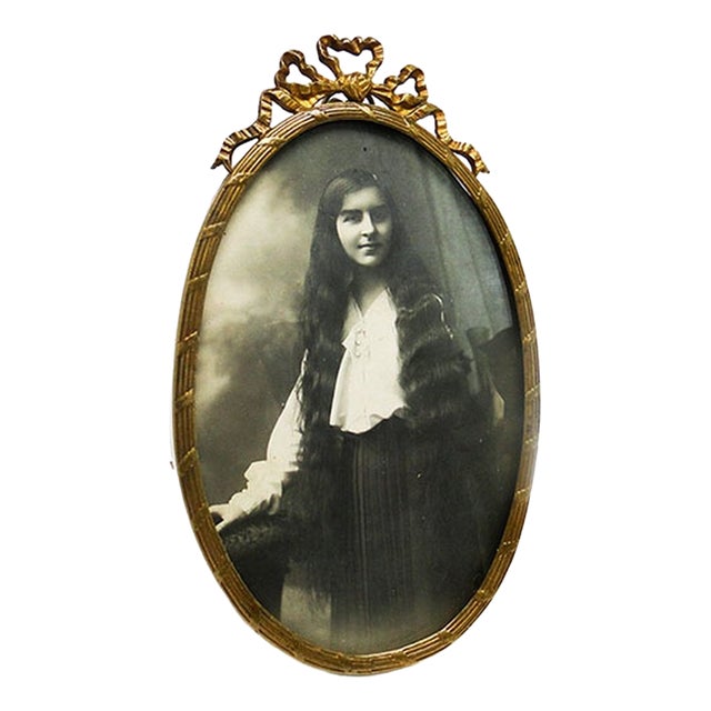 Art Nouveau Brass and Glass Frame, Austro-Hungarian Empire, 1890s For Sale
