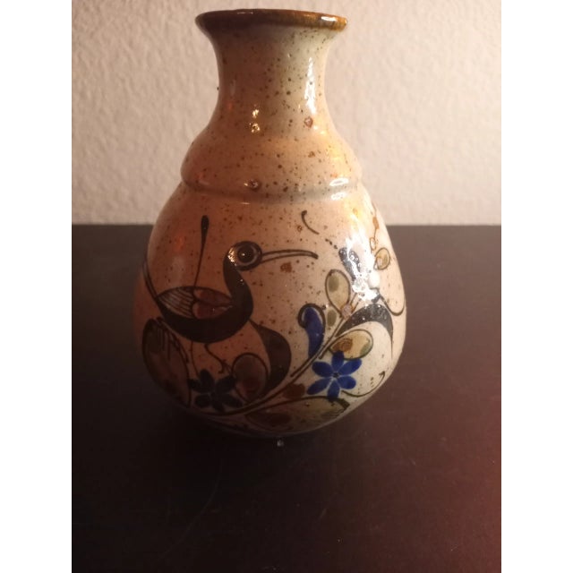 1970s Mexican Tonala Glazed Bud Vase For Sale - Image 4 of 7
