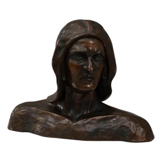 20th Century French Plaster Bust of Man For Sale
