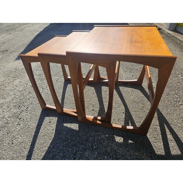 Wood 1960s Mid-Century Modern Teak "Quadrille" Nesting Tables by G Plan For Sale - Image 7 of 11