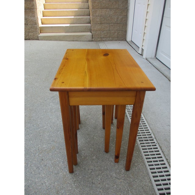 Rustic Knotty Pine Nesting Tables For Sale - Image 3 of 9