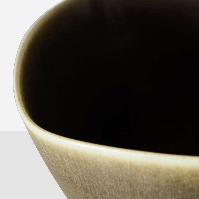 Ceramic Olive-Brown Ceramic Bowl by Palshus For Sale - Image 7 of 9