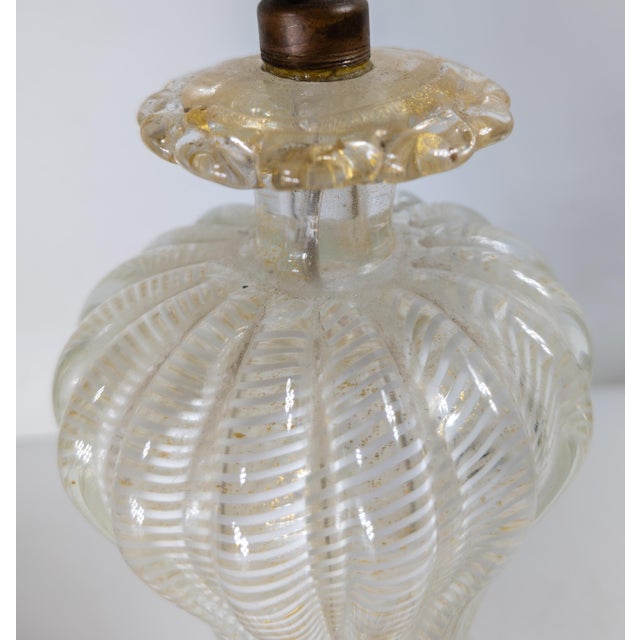 Mid-Century Modern Italian Murano Glass Table Lamp, Possibly Seguso For Sale - Image 10 of 14