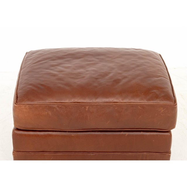 Ralph Lauren Leather Club Armchair & Ottoman For Sale - Image 10 of 12
