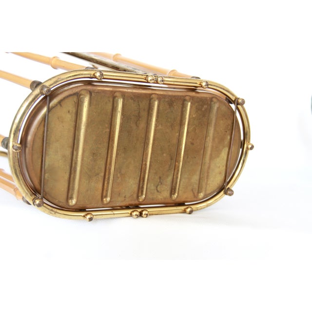 Mid-Century Modern Brass and Bamboo Umbrella Stand, Italy, 1950s For Sale - Image 4 of 7