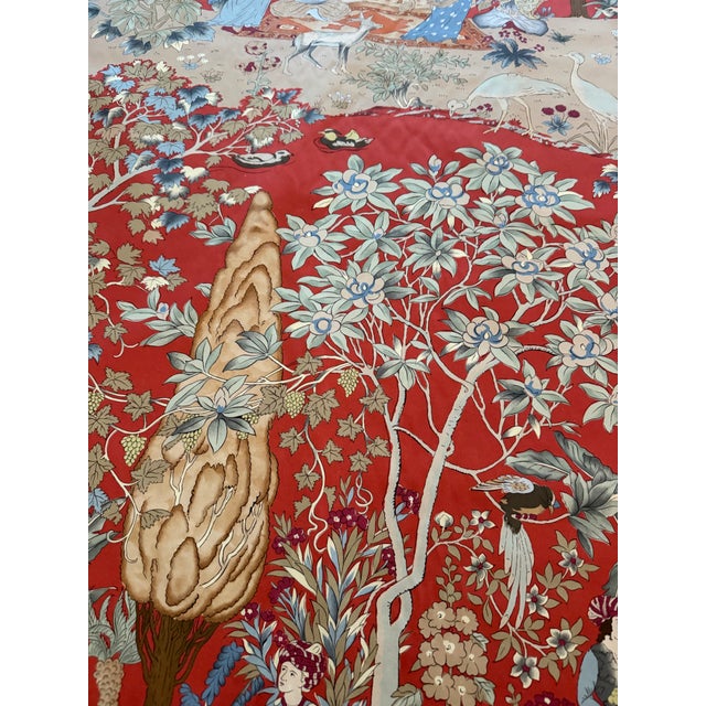 Cowtan & Tout 3 Yards Taj Pahari Cotton Fabric Red For Sale In Raleigh - Image 6 of 7
