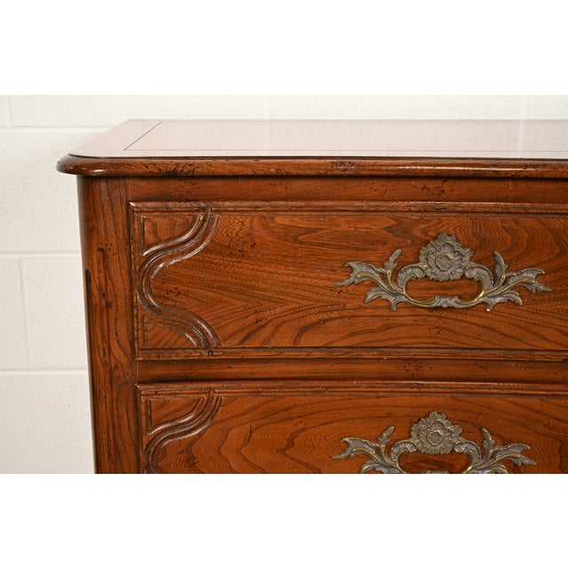 Brown Baker Furniture French Provincial Louis XV Carved Oak Triple Dresser or Credenza For Sale - Image 8 of 18