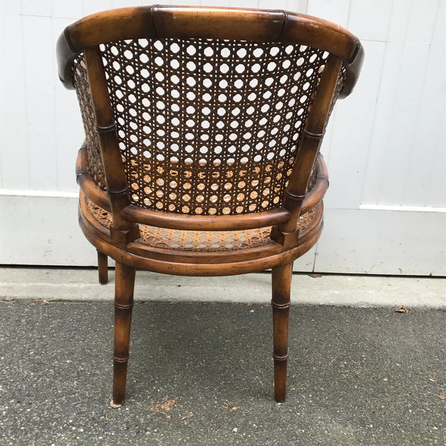 Faux Bamboo with Caning Accent Chair Chairish