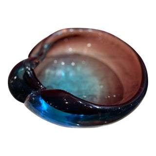 Mid 20th Century Italian Murano Glass Sculptural Bowl For Sale