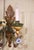 Pair of Mid-Century Italian Tole and Porcelain Floral Three-Light Wall Sconces For Sale In Dallas - Image 6 of 10