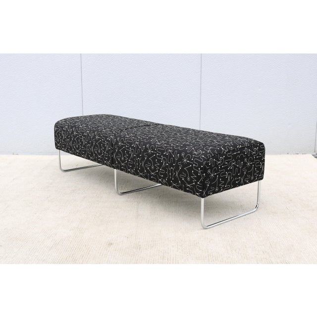 Metal Modernist Jeffrey Bernett for Bernhardt Design Balance Three-Seat Bench For Sale - Image 7 of 12