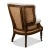 2020s Georgian Barrel Back Linen and Burlap Wingchair For Sale - Image 5 of 8