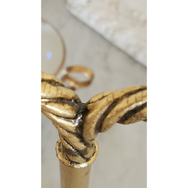 1960s Hollywood Regency Brass Double-Arm Guest Towel Stand For Sale - Image 13 of 18