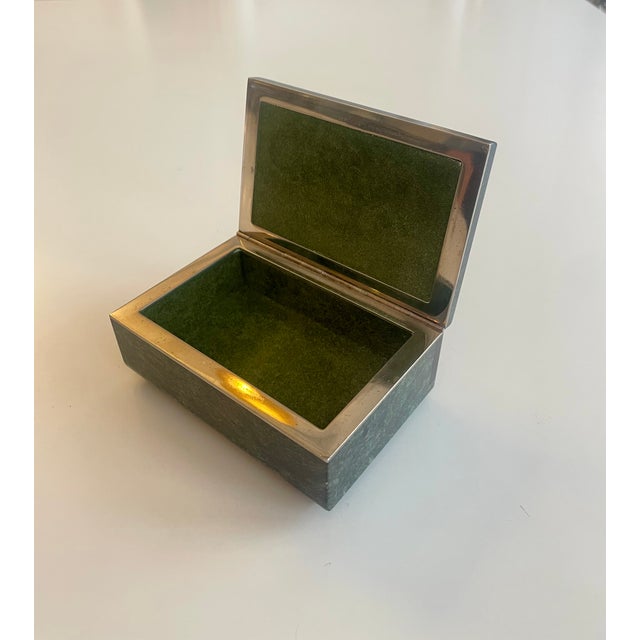 Forest Green Mineral Box in Aventurine, 1950s For Sale - Image 8 of 11