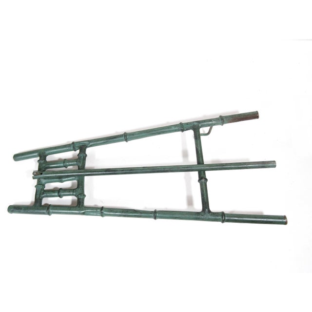 Vintage Faux Bamboo Metal Easel, Green Patina Tabletop Display — 15.5"h For Sale In Austin - Image 6 of 9