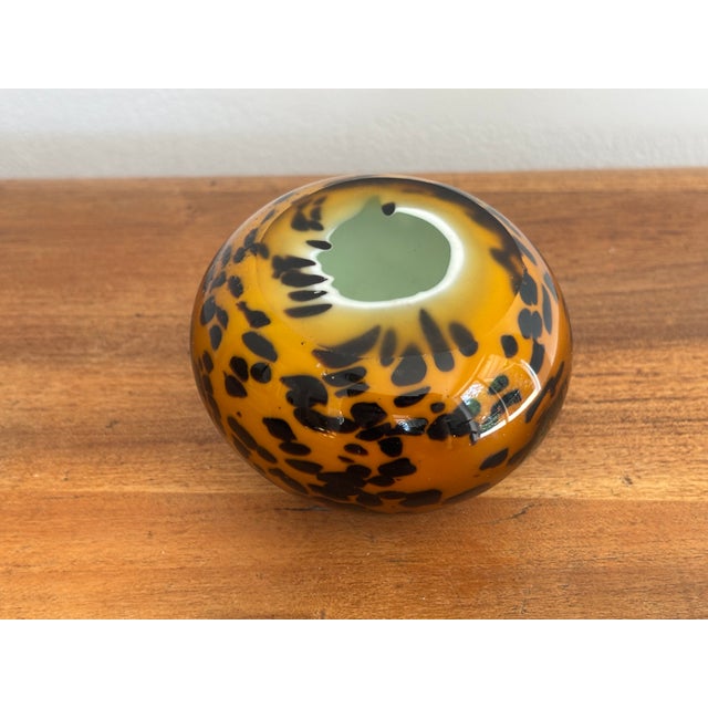 Late 20th Century Late 20th Century Orange Spotted Murano Style Glass Paper Weight For Sale - Image 5 of 6