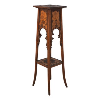 Vintage Art Nouveau 2 Tier Plant Stand Pedestal For Sale