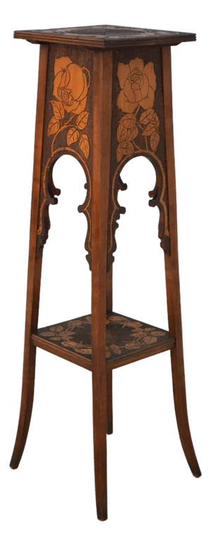 Vintage Art Nouveau 2 Tier Plant Stand Pedestal