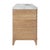 Worlds Away Matthew Izzo Home Rhodes Cerused Oak Two Fluted Doors, Single Sink Porcelain Bath Vanity With and Carrara Marble and Brass Knobs For Sale - Image 4 of 10