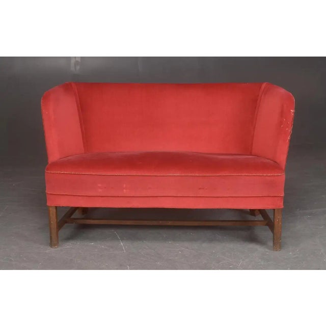 Classic, rare and very elegant Danish 1930s bench or settee in the style of Kaare Klint and Frits Henningsen. The settee...