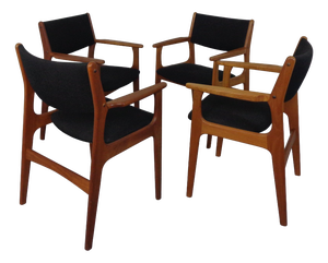Mid-Century Danish Armchairs in Teak from Erik Buch, 1960s, Set of 4