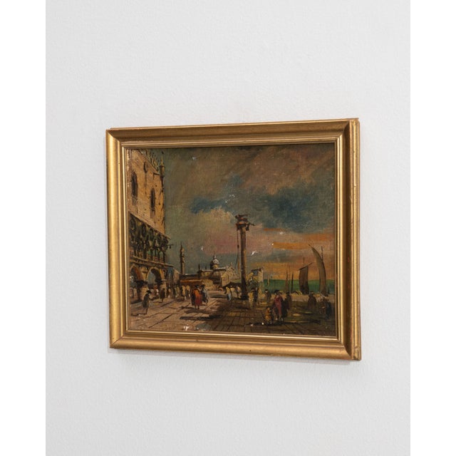 Early 20th Century Italy Amber Canvas Painting For Sale In Greensboro - Image 6 of 15