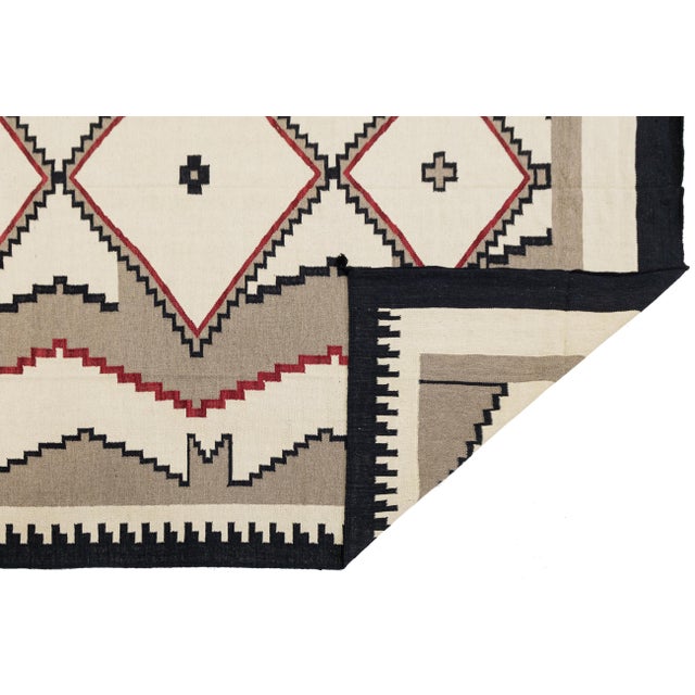 Modern Navajo-Style Wool Area Rug – Geometric Ganado & Klagetoh Inspired Design For Sale - Image 4 of 11