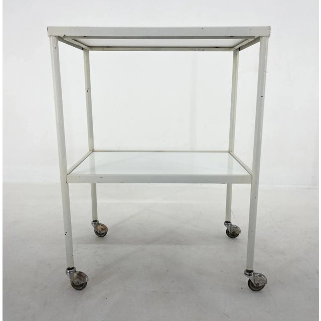 1950s Trolley on Wheels with Opaxite Glass, 1950s For Sale - Image 5 of 11