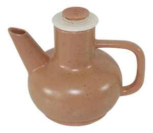 Vintage California Pottery a.c. Davey Handcrafted Tan & Ivory Carafe With Lid