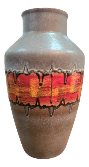 German Fat Lava Glazed Ceramic Vase, Germany, 1960s-1970s