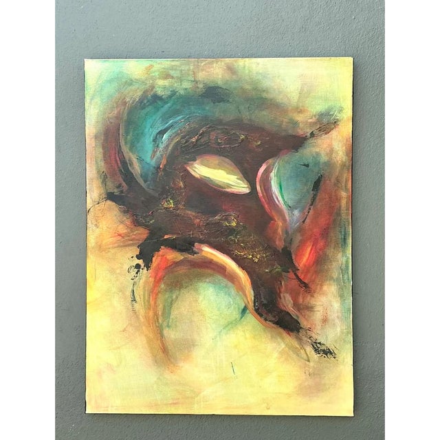 Vintage Abstract Expressionist Oil Painting on Canvas For Sale - Image 12 of 12