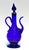 Persian hand blown royal blue glass ewer. Remnants of gold gilding. 19th century.
