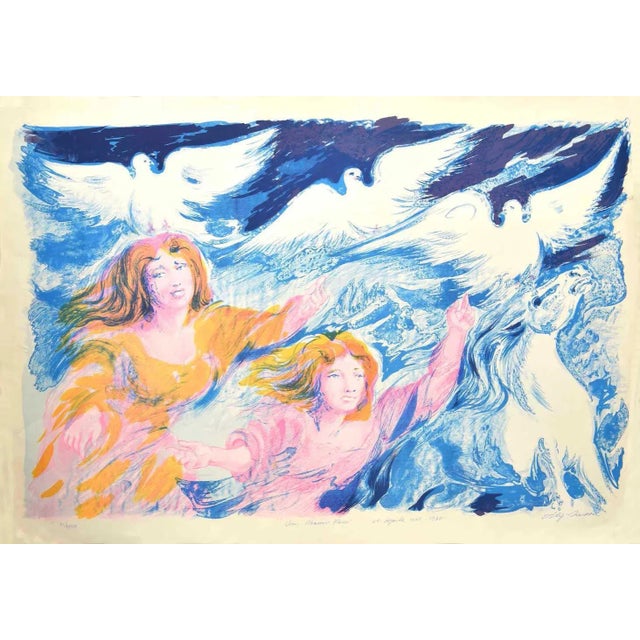 Sirens is an original lithograph, realized by Aligi Sassu in 1975, Hand-signed on the lower right. The state of...